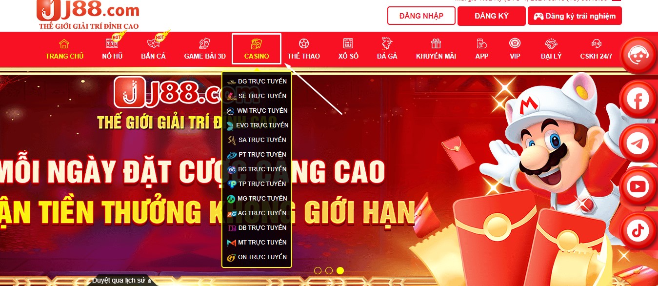 Khám phá các trò chơi casino online J88 hấp dẫn