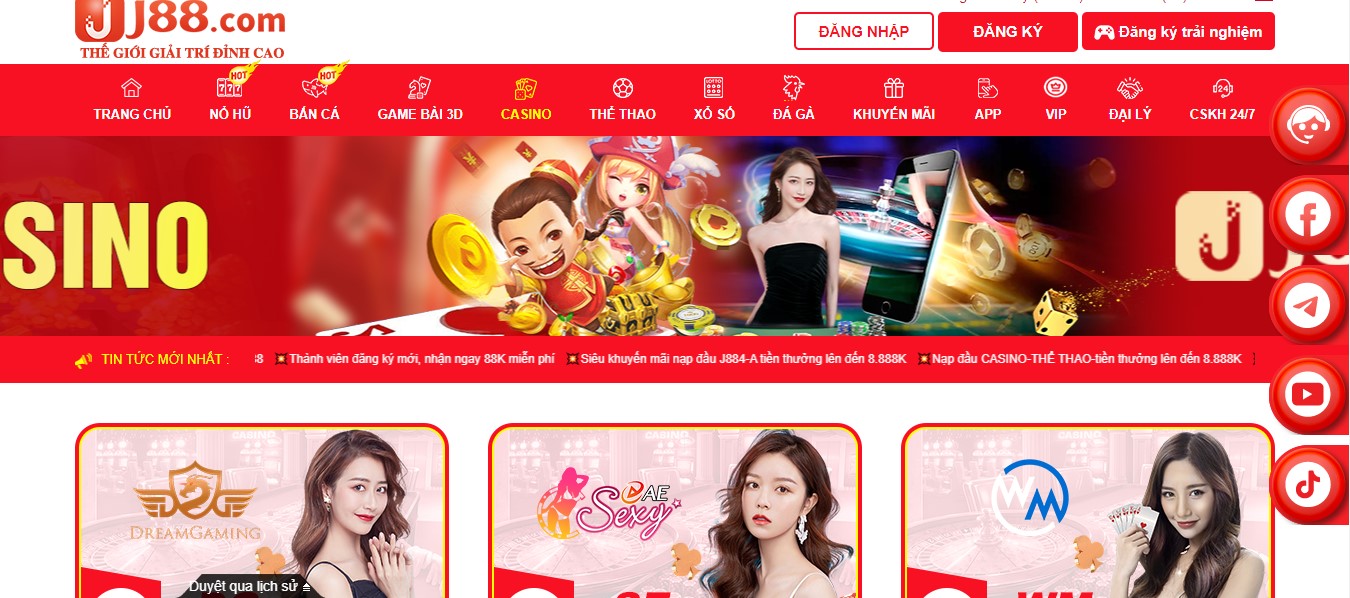 Ưu điểm khi tham gia Casino Online J88